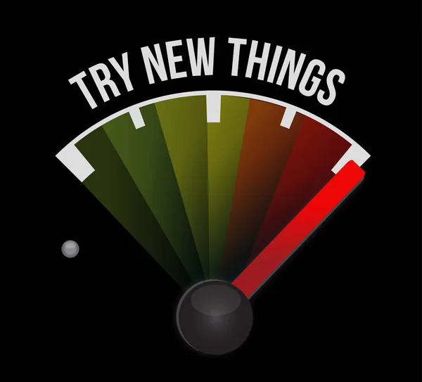 Try new things meter sign concept — Stock Photo, Image