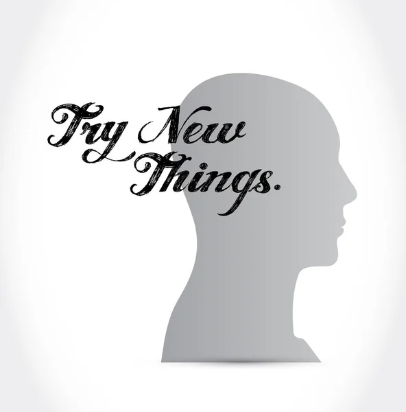 try new things thinking brain sign concept