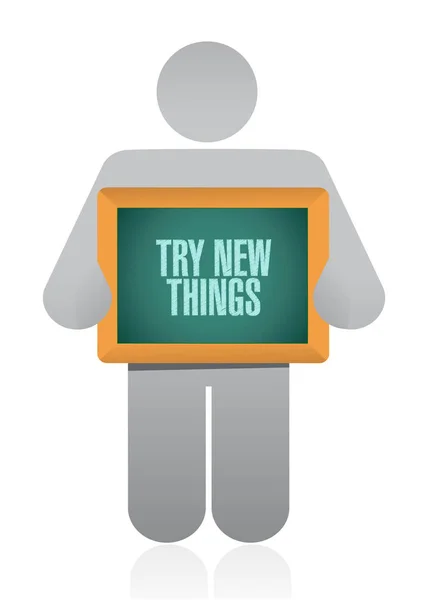 Try new things blackboard sign concept — Stock Photo, Image