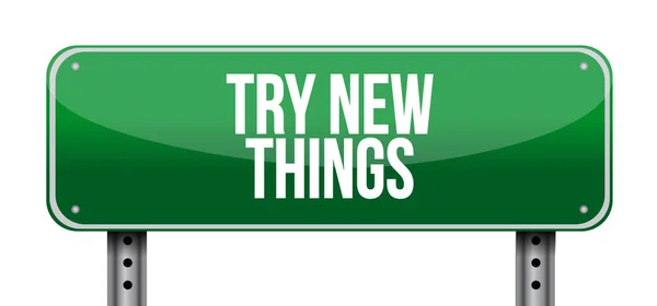 Try new things road sign concept — Stock Photo, Image