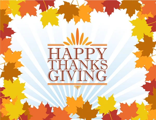 Happy thanksgiving sign illustration over leaves — Stock Photo, Image