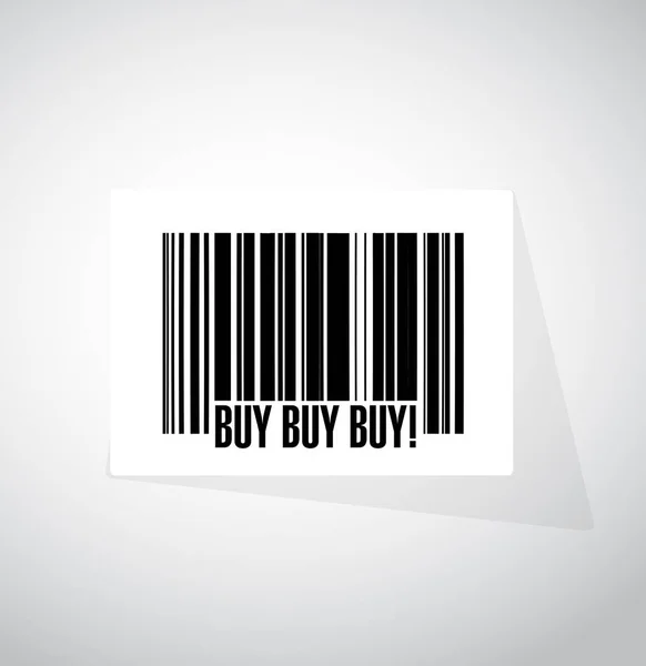 Comprar comprar comprar código de barras assinar conceito — Fotografia de Stock