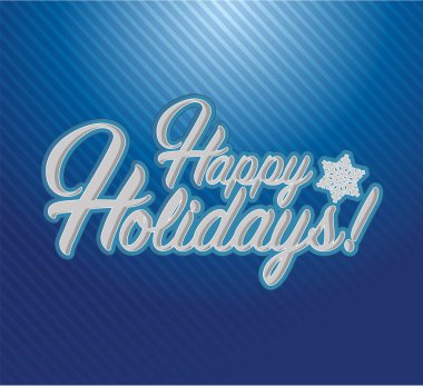 Mutlu tatiller işareti mavi arka plan