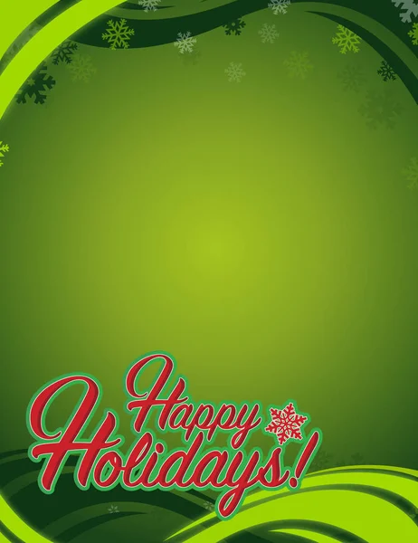 Happy holidays logga grön bakgrund — Stockfoto