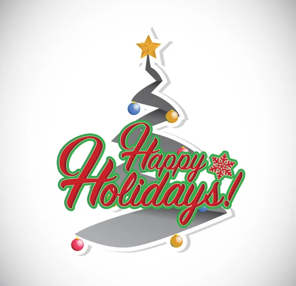 Happy holiday julgran illustration — Stockfoto