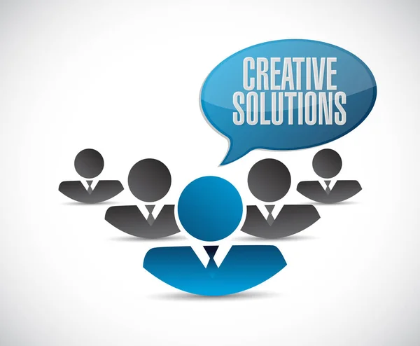 Soluciones creativas trabajo en equipo signo concepto — Foto de Stock