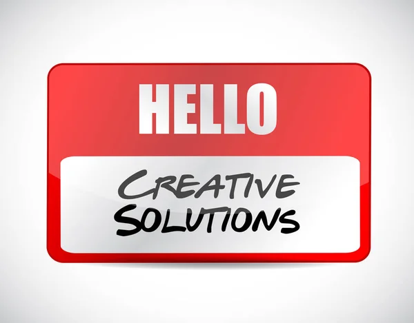 Solutions créatives nom tag signe concept — Photo