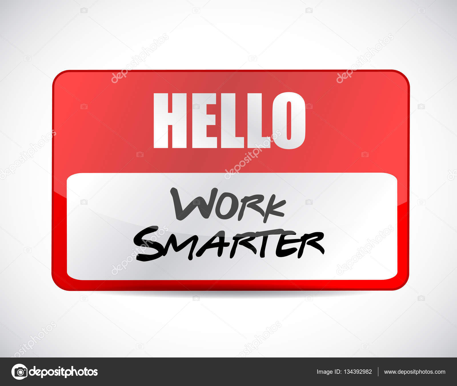 work smarter name tag sign concept stock photo alexmillos 134392982
