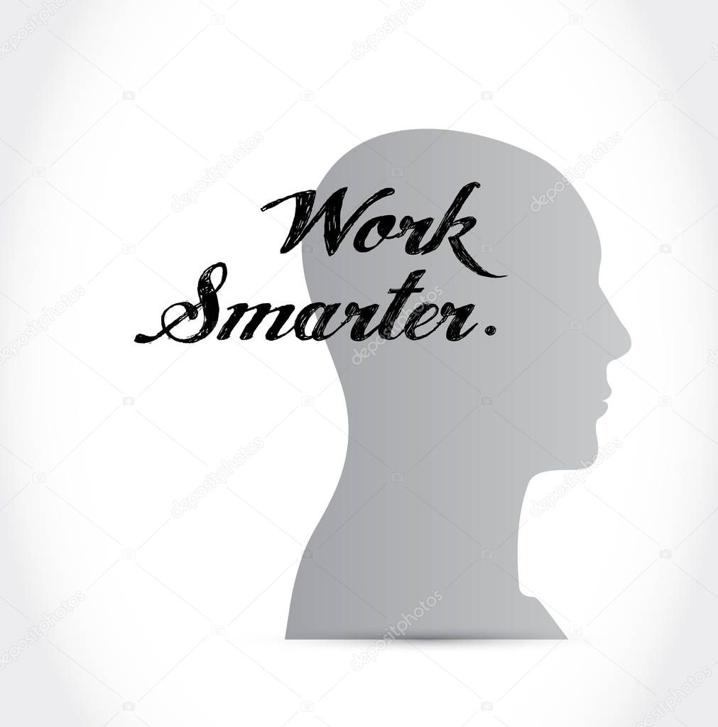 work smarter thinking brain sign concept