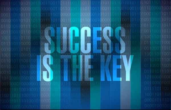 El éxito es el concepto de signo de fondo binario clave —  Fotos de Stock