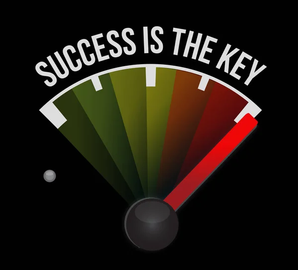 El éxito es el concepto clave del signo del medidor —  Fotos de Stock
