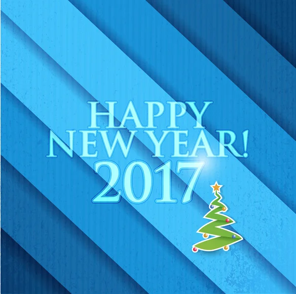 2017 Happy New Year christmas tree. Blue texture — Stock Photo, Image