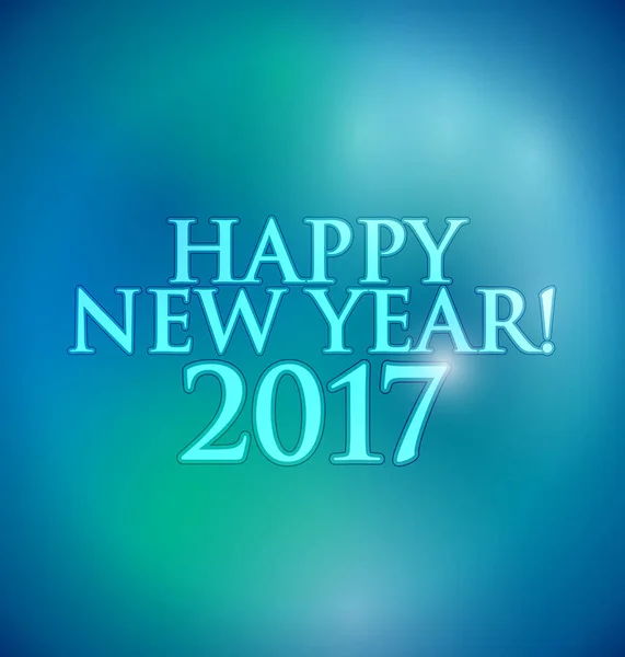 2017 Feliz Ano Novo. luzes bokeh verdes e azuis — Fotografia de Stock