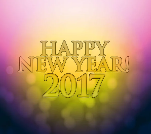 2017 Feliz Ano Novo. bokeh amarelo e roxo — Fotografia de Stock