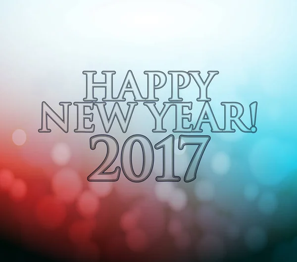 2017 新年あけましておめでとうございます。赤と青のボケ ライト — ストック写真