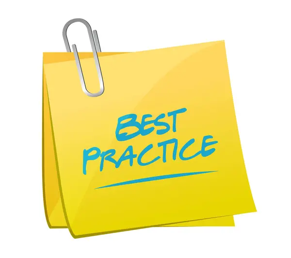 Best practice memo post sign concept — Stock Photo, Image