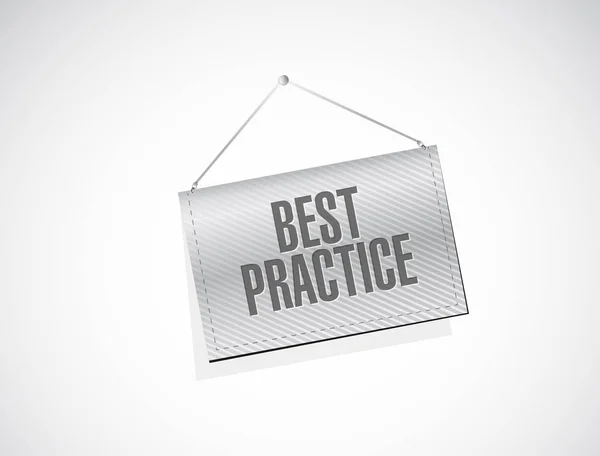 Best practice hanging banner sign concept — Stock Photo, Image