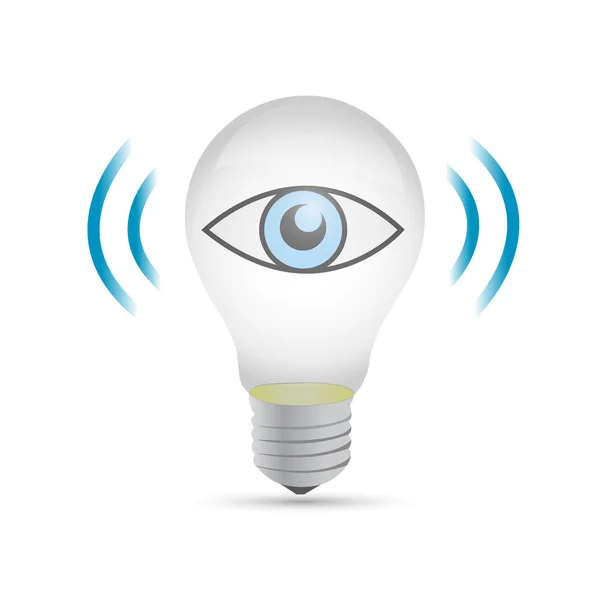 Light bulb with eye icon illustration