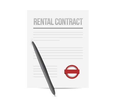 rental contract document illustration clipart