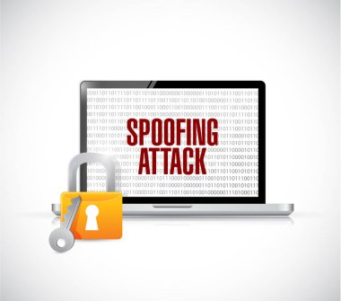 spoofing attack computer lock concept clipart