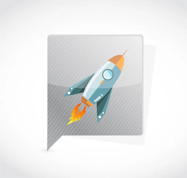 Mensagem bolha foguete ilustração — Fotografia de Stock
