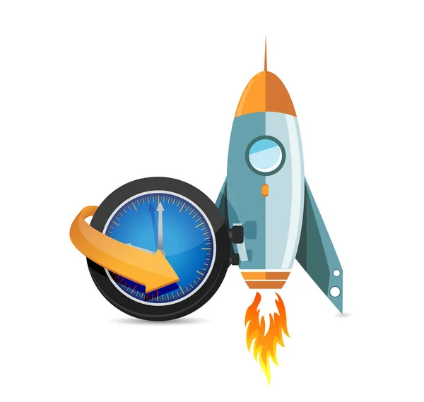 Raket tijd concept illustratie — Stockfoto