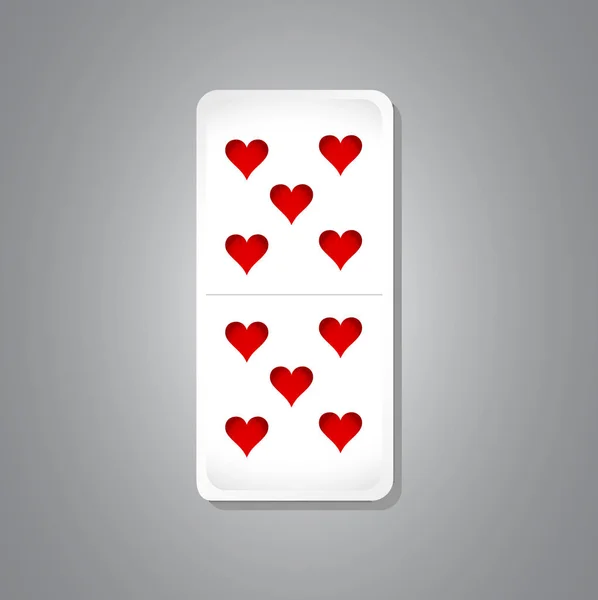10 of hearts domino piece illustration — Stock Photo, Image