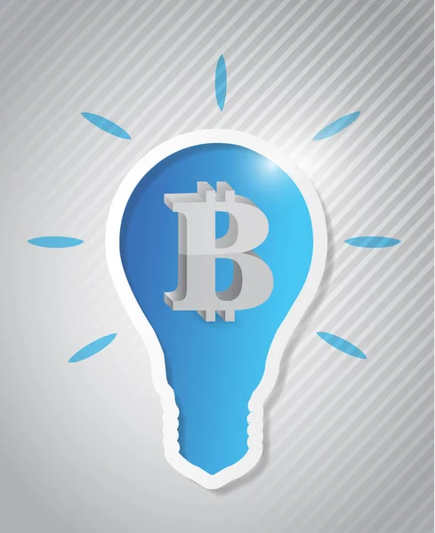 Bitcoin и иллюстрации лампочки дизайн графический — стоковое фото