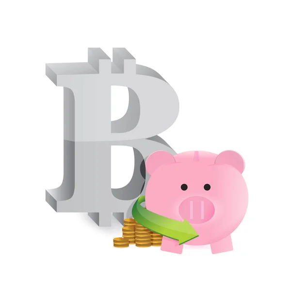 Bitcoin piggybank ilustração conceito — Fotografia de Stock
