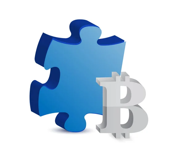 Bitcoin головоломки шматок концепція ілюстрація — стокове фото
