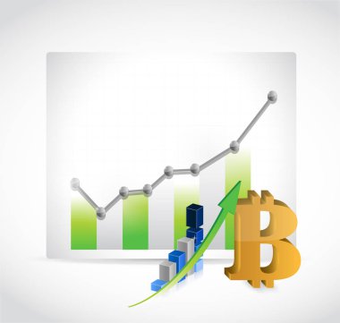 Bitcoin para birimi simgesi ve iş grafiği