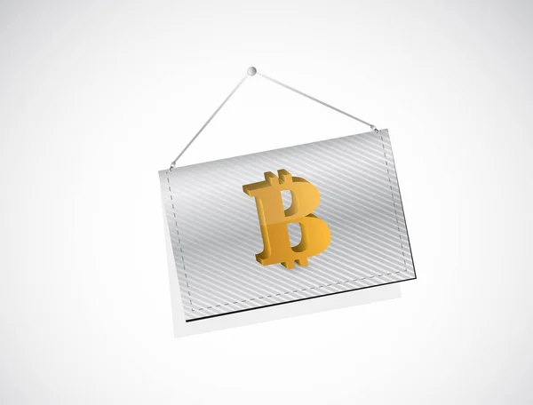 Bitcoin підвісний знак концепція ілюстрація — стокове фото