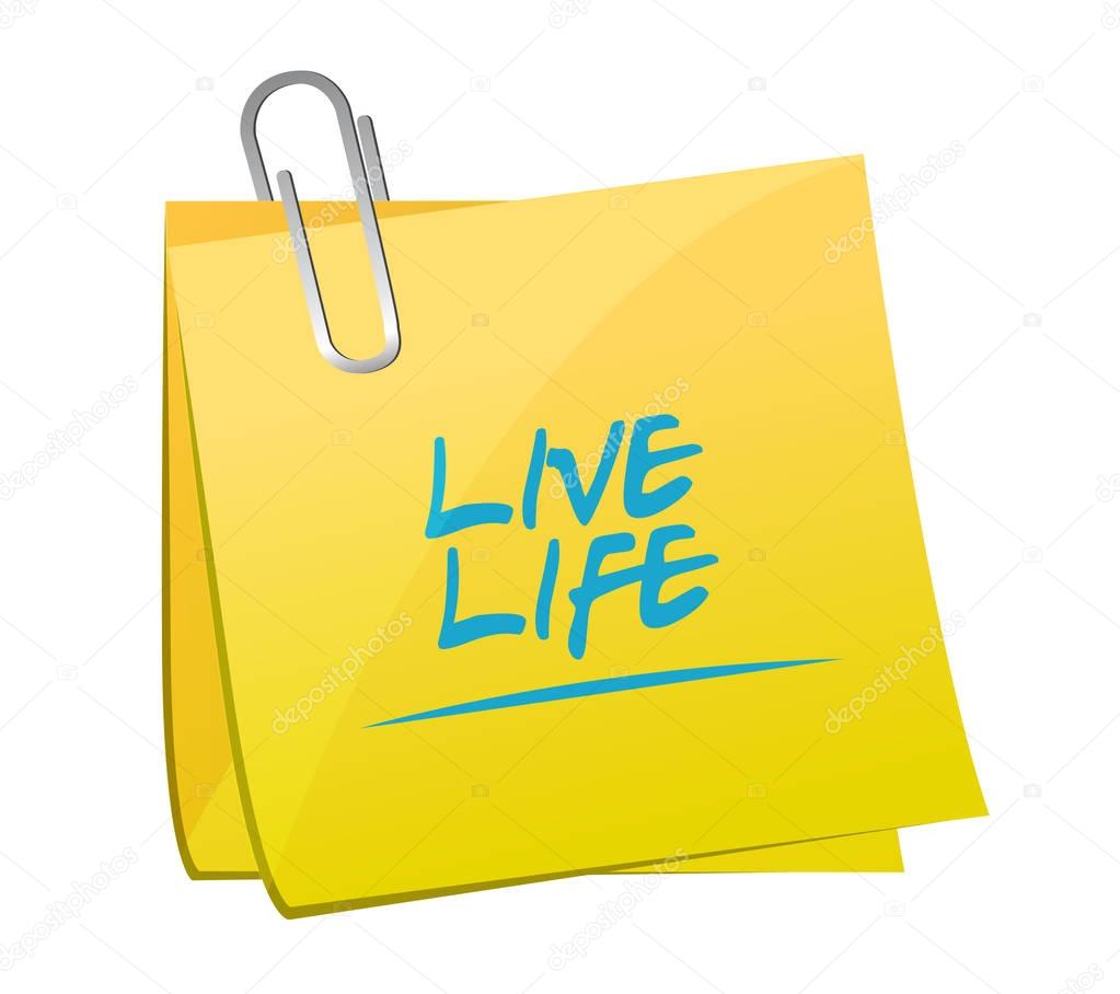 live life memo post illustration design graphic