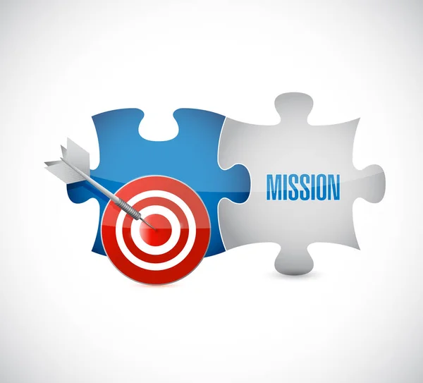 Objetivo do puzzle e ilustração do conceito da missão — Fotografia de Stock