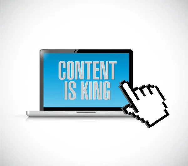 Computer, content is king sign concept — Stock Photo, Image