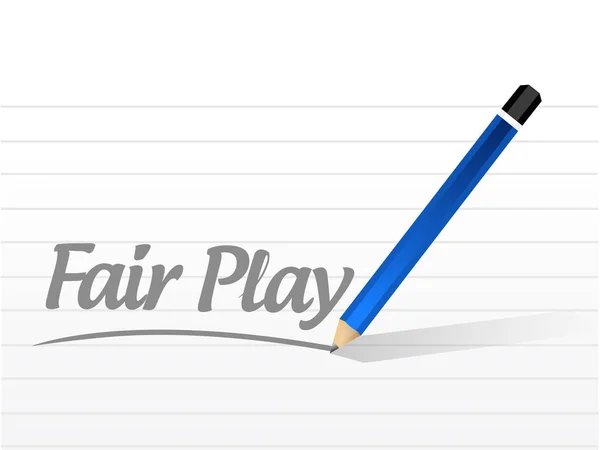 Fair play messaggio e disegno illustrazione a matita — Foto Stock