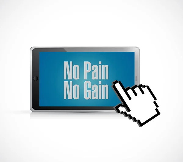 Tablet no pain no gain text sign concept — Stock Photo, Image