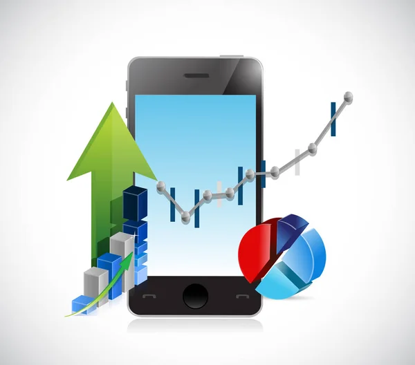 Smart phone business graphes illustration de concept — Photo