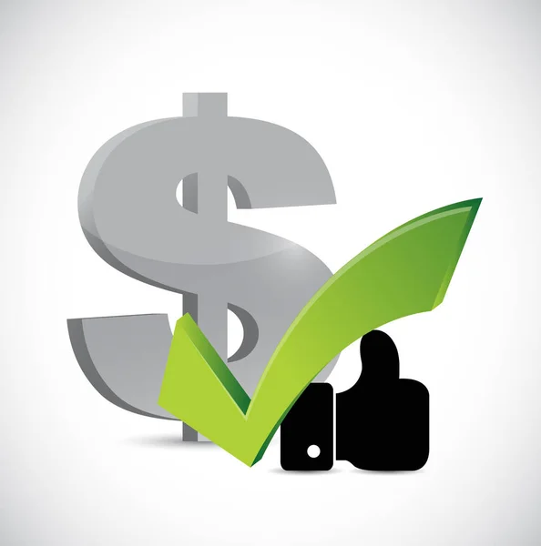 Dollar symbol approval concept illustration — Stock Photo, Image