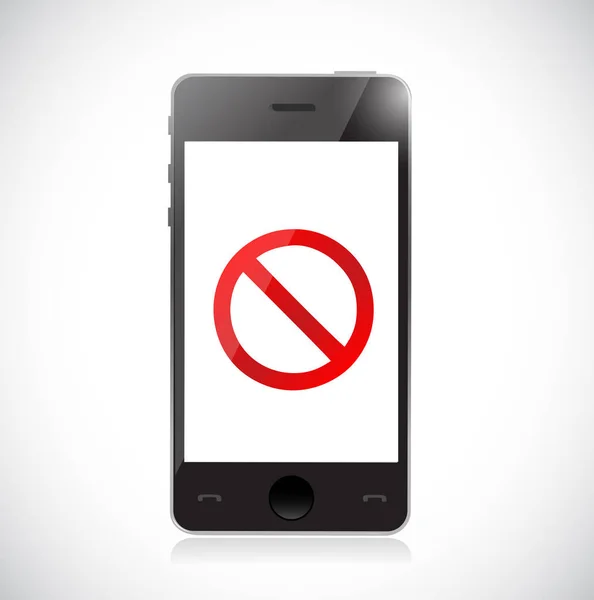Smartphone with a negative sign. Dont. — Stock Photo, Image