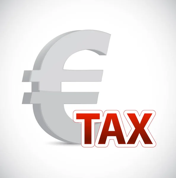 Νόμισμα ευρώ φόρος σημάδι έννοια εικονογράφηση — Φωτογραφία Αρχείου