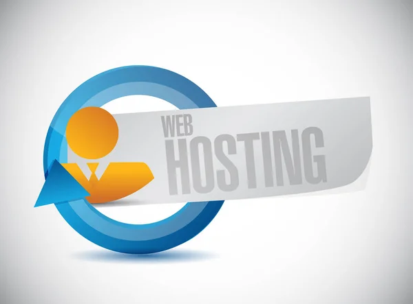 Web hosting conceito de sinal de ciclo de pessoas — Fotografia de Stock