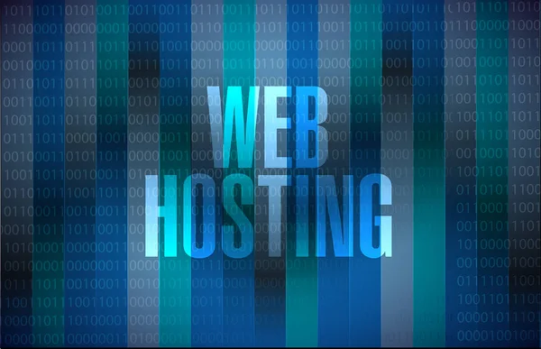 Web hosting binário conceito sinal de fundo — Fotografia de Stock