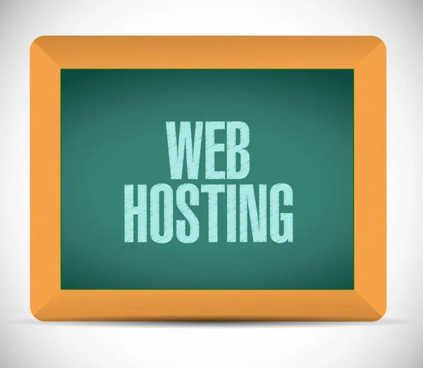 Web hosting griffeltavla skylt koncept — Stockfoto