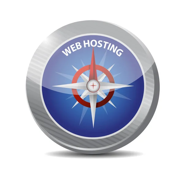 Web hosting bussola segno concetto — Foto Stock