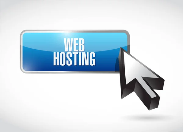 Web hosting pulsante segno concetto — Foto Stock