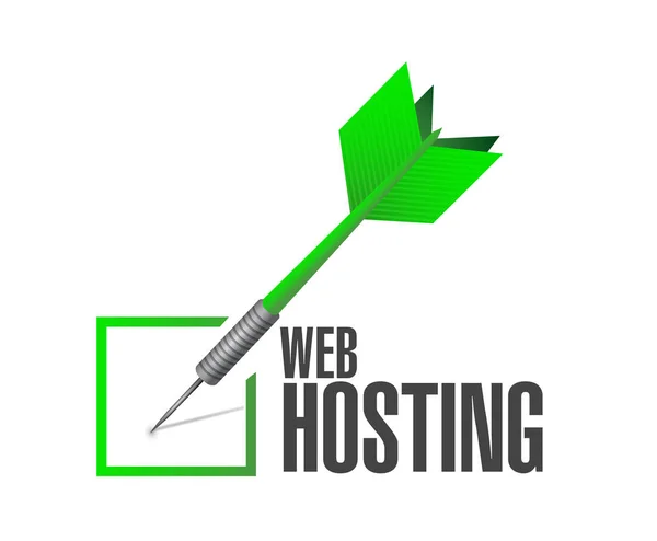 Web hosting check dardo segno concetto — Foto Stock