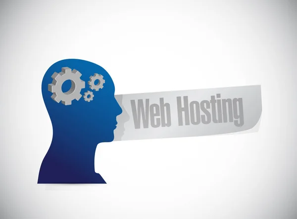 Web hosting düşünme beyin işareti kavramı — Stok fotoğraf