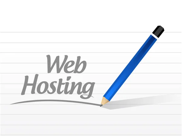 Web hosting meddelande tecken koncept — Stockfoto