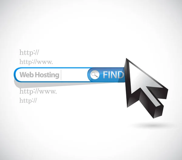 Web hosting barra de búsqueda concepto de signo — Foto de Stock